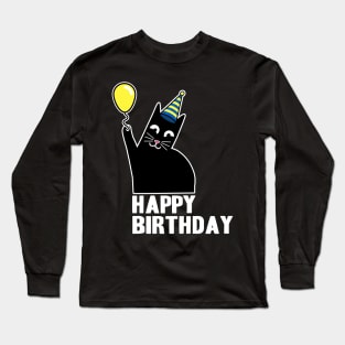 Happy Birthday Geburtstag Süßes Katzen Shirt Katze Long Sleeve T-Shirt